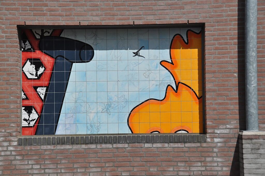 Tegeltableau bij De Waag in Mierlo